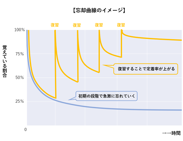 エビングハウスの忘却曲線