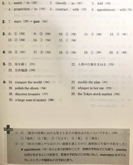 システム英単語チェック問題集の解答と解説